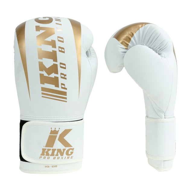 King Pro Boxing REVO 9 bokshandschoenen wit goud