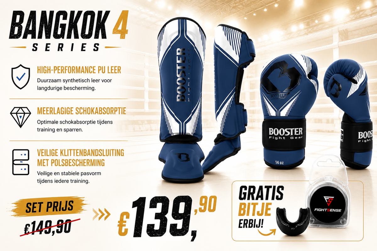 Booster Fight Gear Bangkok Series 4 Kickboks Set Wit Blauw