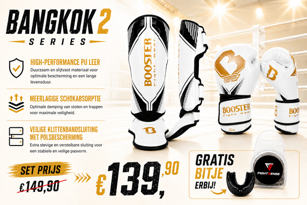 Booster Fight Gear Bangkok Series 2 Kickboks Set Wit Goud