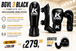 King Pro Boxing BGVL-3 Leren Bokshandschoenen + SGL-7 Scheenbeschermers Set Zwart + Gratis Bitje