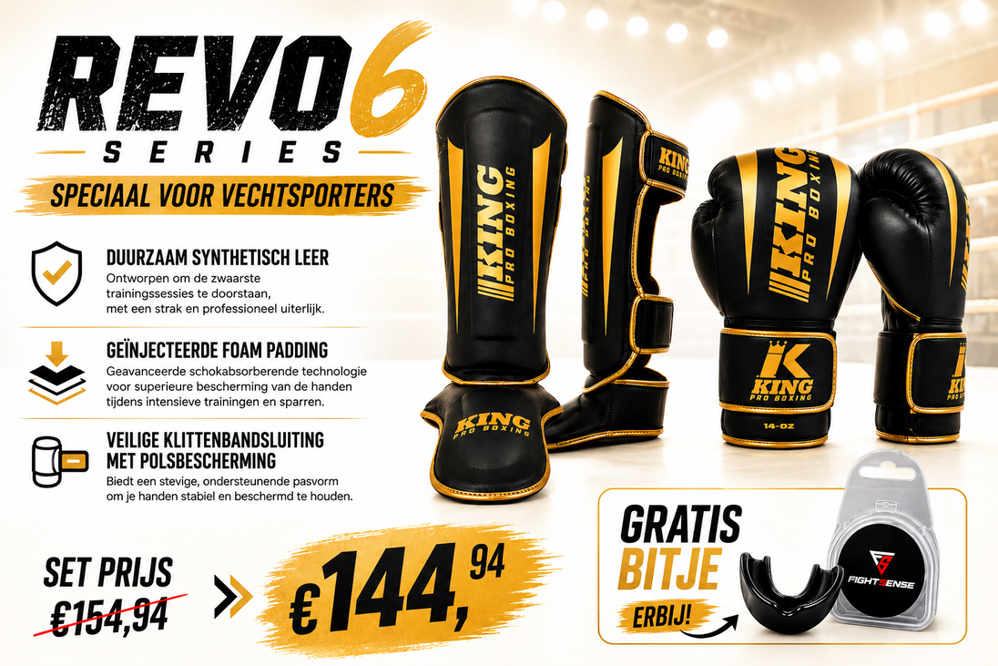 King Pro Boxing REVO 6 Fight Set zwart goud