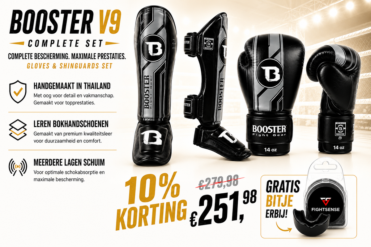 Booster Fight Gear V9 Fight Set zwart grijs
