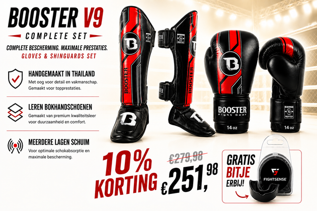 Booster Fight Gear V9 Fight Set zwart rood