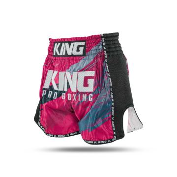 King Pro Boxing-Fightshort-Kickboksbroek-Short-Storm 3-short-Licht Bordeaux Rood-Grijs