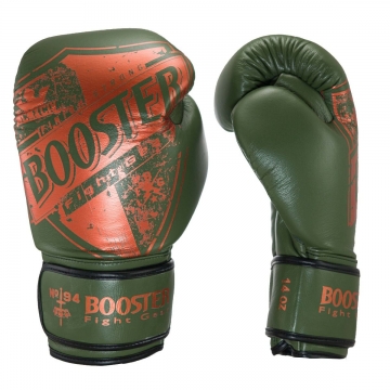 Booster Fight Gear Pro SHIELD 3: Groene Lederen Bokshandschoenen