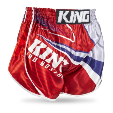 King Pro Boxing-fightshorts-Kickboksbroek-STRIKER 3-Rood-Grijs