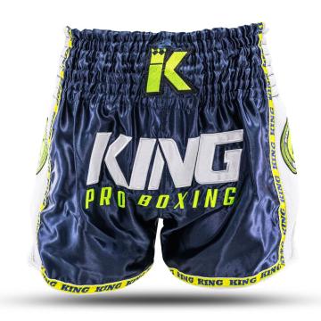 King Pro Boxing-Fightshort-MMA-Kickboksbroek-Neon 2-Blauw-Geel