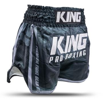 King Pro Boxing-Fightshort-Kickboksbroek-Short-ENDURANCE 2-Grijs-Zwart