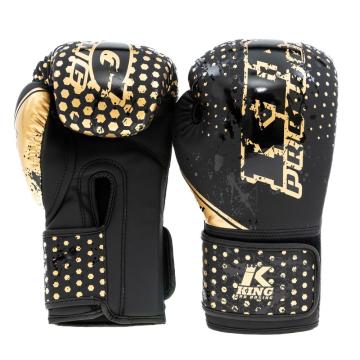 King pro boxing-Kinder-bokshandschoenen-hexagon 2-Zwart-Goud