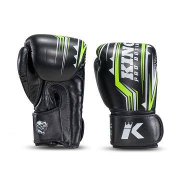 King Pro Boxing-Bokshandschoenen-Spartan 5-Zwart-neon geel/groen