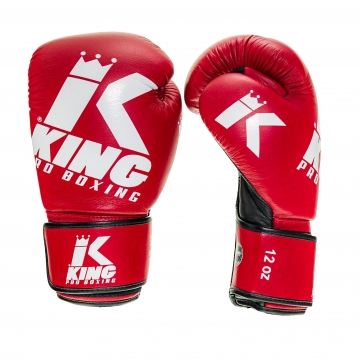 King Pro Boxing - Leren bokshandschoenen - Platinium - Rood