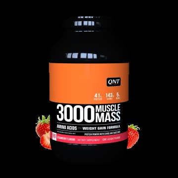 QNT-MUSCLE MASS 3000-Eiwitten-Weight gainer-AARDBEI