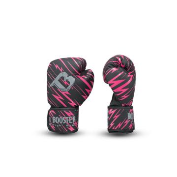 Booster Fight Gear-Combat series 3-kinder bokshandschoen-Roze-Zwart-bliksem motief