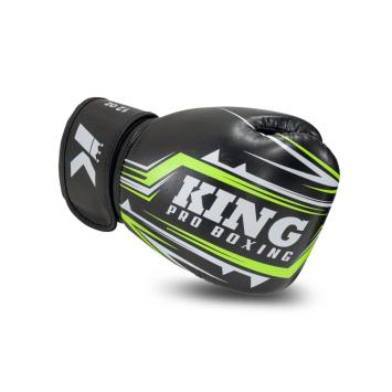 King Pro Boxing-Bokshandschoenen-Spartan 5-Zwart-neon geel/groen